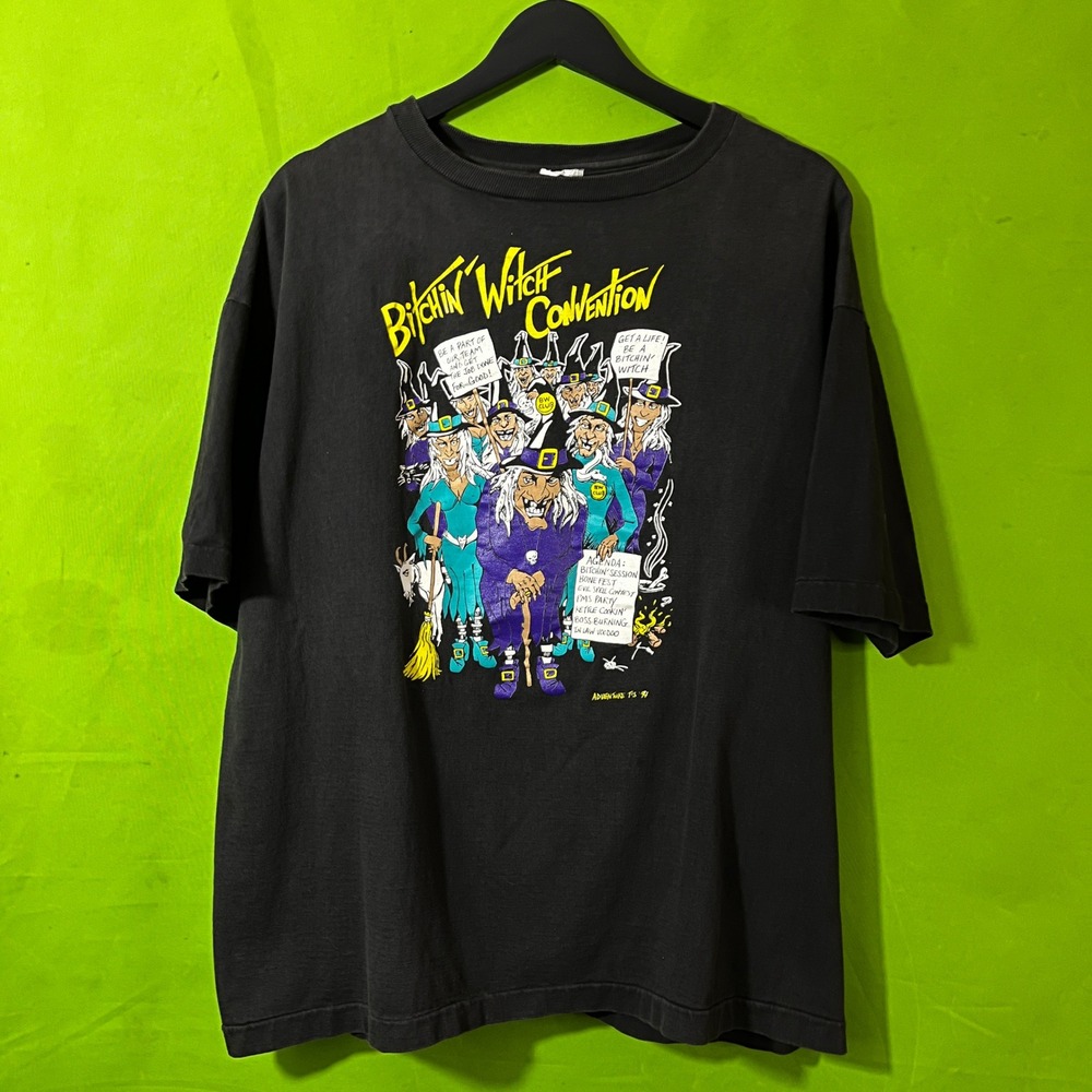 Vintage 1994 Bitchin Witch Convention T Shirt Adventure Ts Black 90s Graphic XL
